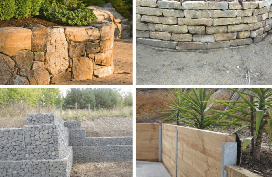 materials used for retaining walls 